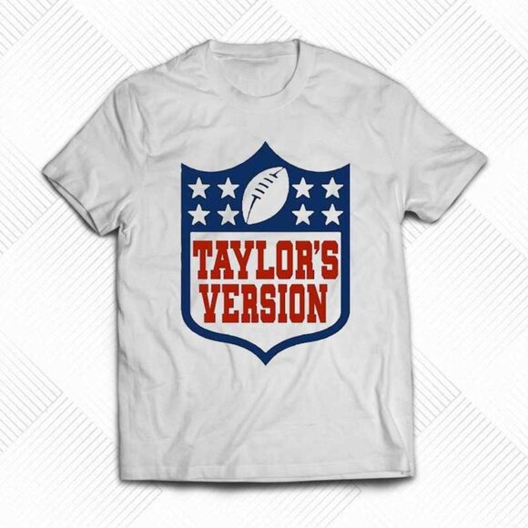 Posh M Tops - Taylor’s Version Football NFL White T-Shirt, Music & Sports Fan Unisex Tee 96